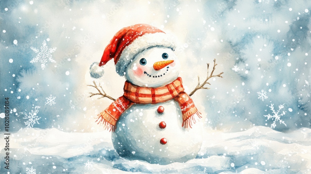 Cute snowman. Winter holiday theme. Cute snowman. Winter holiday theme.