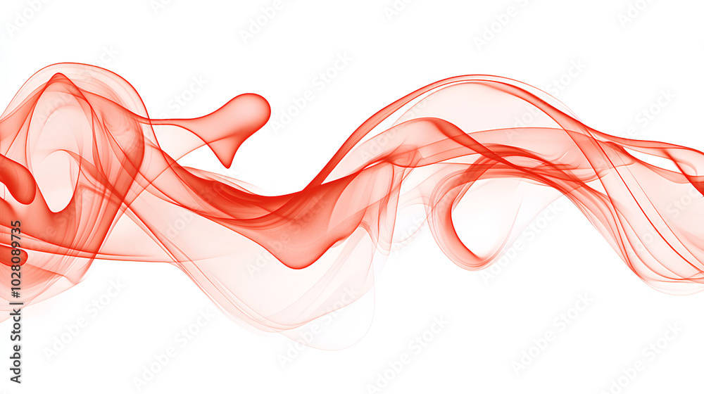 Red smoke plume isolated on white background Red smoke plume isolated on white background