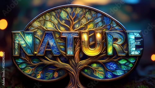 Nature-Themed Artistic Logo Design with Tree Motif photo