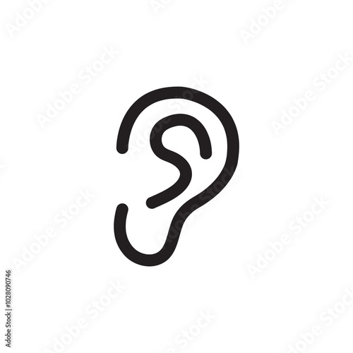 Ear icon vector icon, Hearing symbol trendy style illustration for web and app..eps