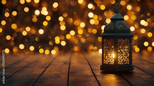 Ornamental Lantern with Warm Lights
