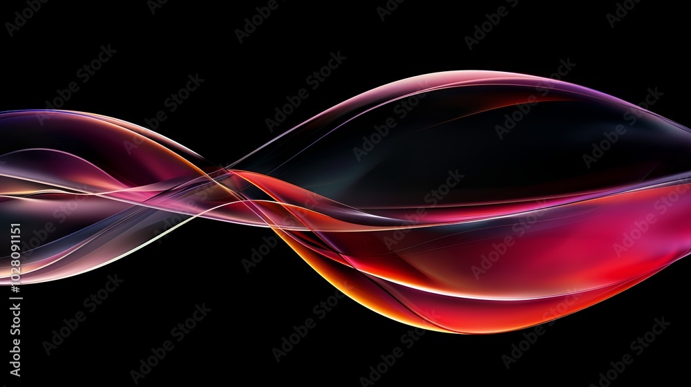 Wallpaper Abstract red and orange wave flowing on a black background ...
