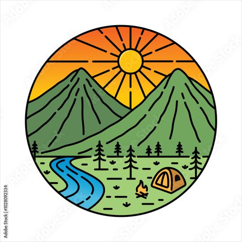 natural scenery in the frame illustration