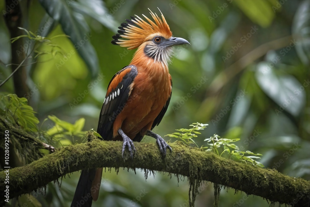 Fototapeta premium Hoatzin in a Rainforest Canopy
