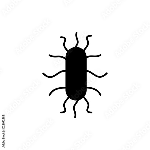 Salmonella bacterium flat icon, vector flat salmonella infection on white background..eps