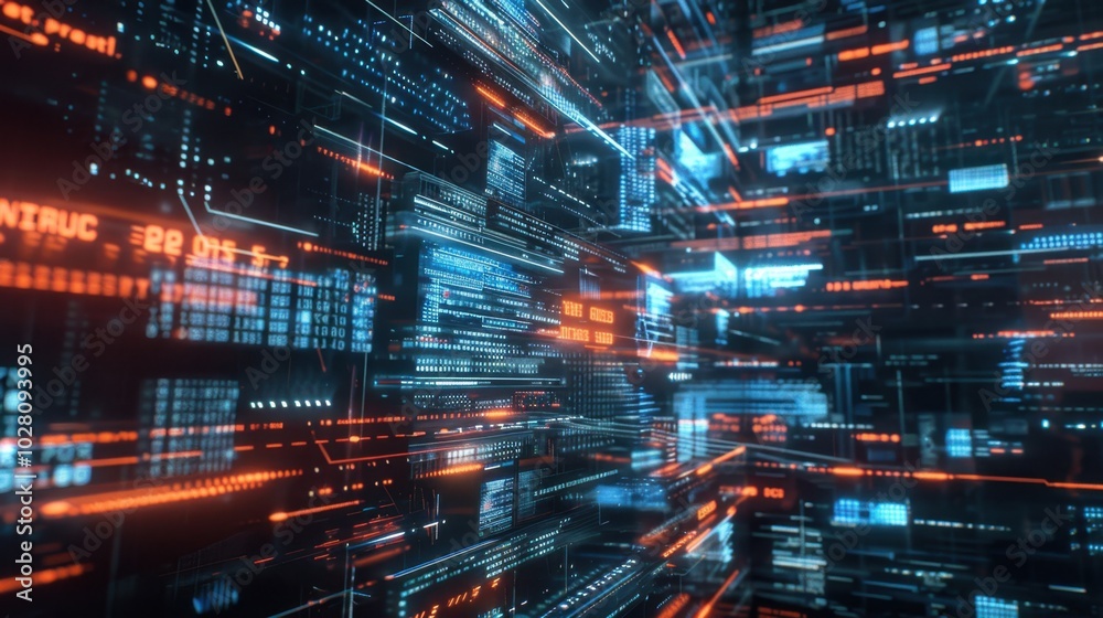 Futuristic Data Transmission and Network Visualization Futuristic Data Transmission and Network Visualization