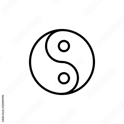 Yin Yang line icon.  Yin Yang harmony sign trendy style illustration for web and app..eps