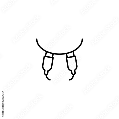 Automatic milking udder line icon, simple flat black trendy style illustration for web and app..eps