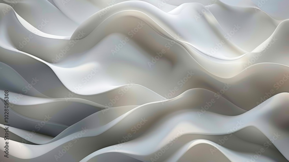 Obraz premium Wallpaper A white waves background is forming an elegant and abstract design, perfect for websites and presentations