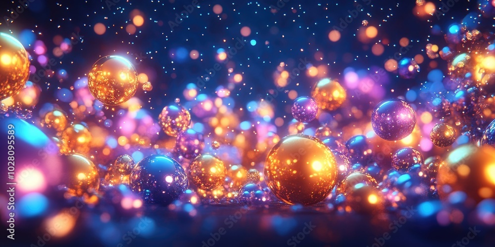 Abstract blurred background of exquisite Christmas and New Year decorations with enchanting bokeh lights, perfect for festive storytelling Abstract blurred background of exquisite Christmas and New Year decorations with enchanting bokeh lights, perfect for festive storytelling