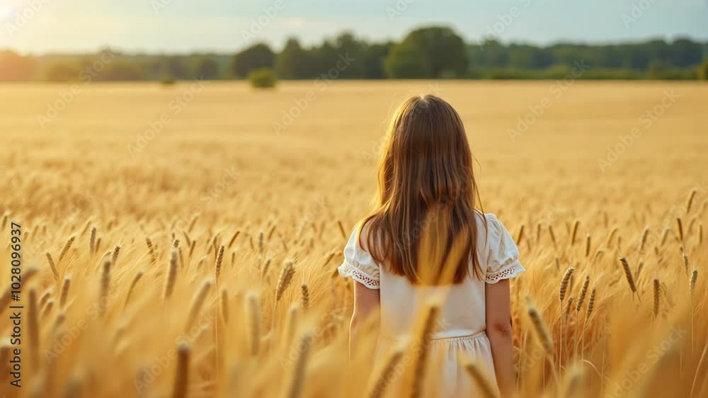 A girl in the wheat field A girl in the wheat field