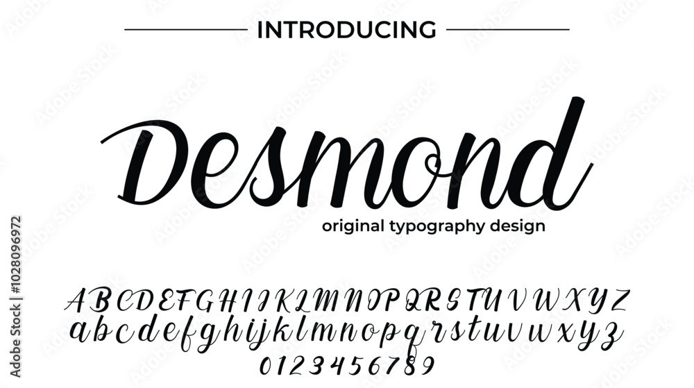 Desmond Font Stylish brush painted an uppercase vector letters, alphabet, typeface Desmond Font Stylish brush painted an uppercase vector letters, alphabet, typeface