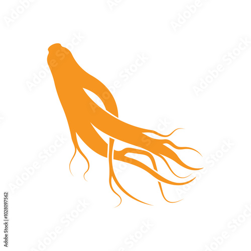 Ginseng logo design template and symbol icon