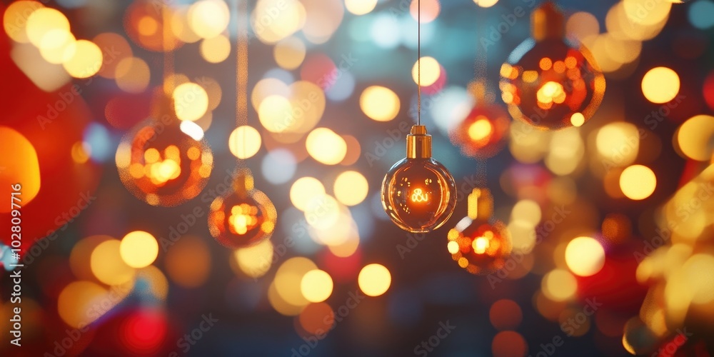 Beautiful bokeh of gold, red, and orange light bulbs, creating a warm and inviting atmosphere for festive celebrations Beautiful bokeh of gold, red, and orange light bulbs, creating a warm and inviting atmosphere for festive celebrations