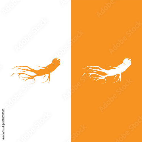 Ginseng logo design template and symbol icon