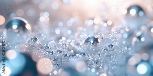 Wallpaper Mural Elegant silver and white bokeh lights forming an abstract background, perfect for celebrations and artistic projects. Torontodigital.ca