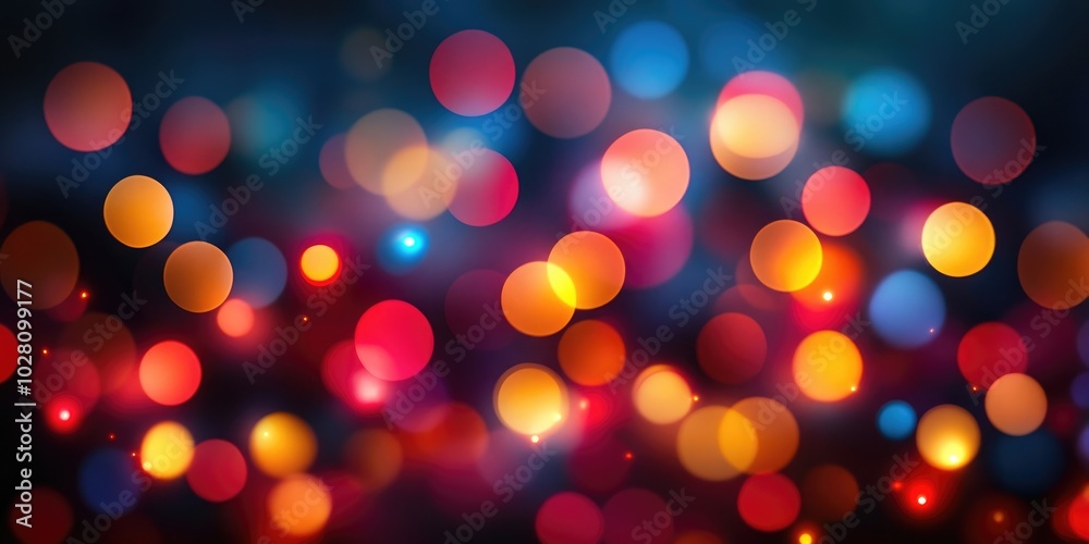 Abstract circular bokeh created from festive light decorations, perfect for background use