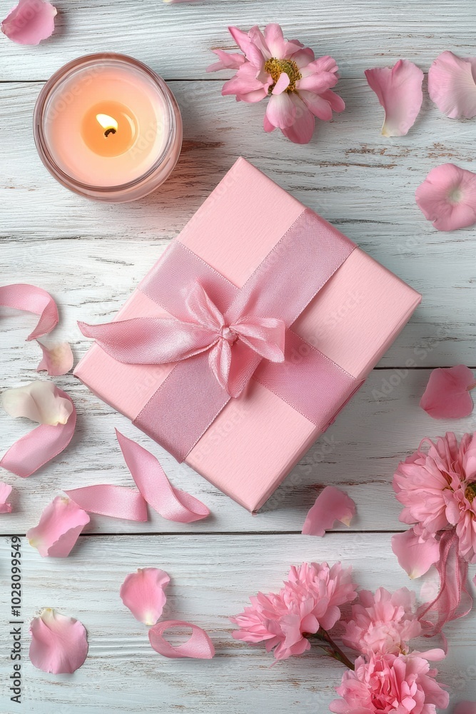 Lovely pink feminine tone gift box for Valentine’s Day, Mother's Day. Lovely pink feminine tone gift box for Valentine’s Day, Mother's Day.