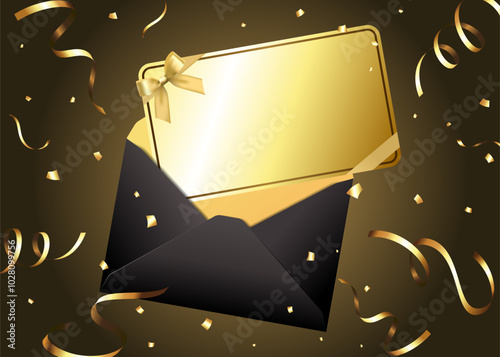 black envelope and coupon illustration