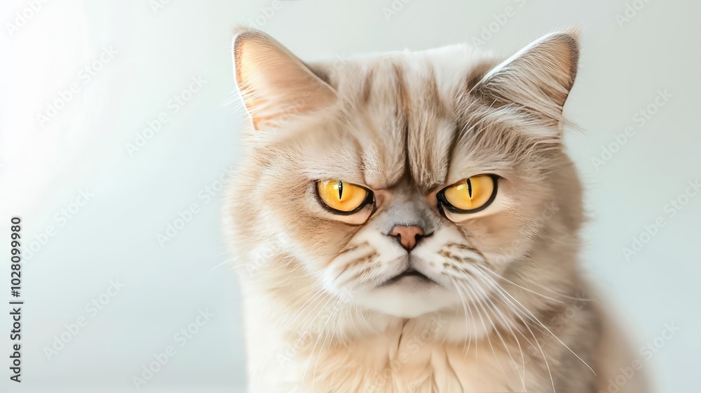 Persian cat with a serious expression, soft fur, white isolate background. Persian cat with a serious expression, soft fur, white isolate background.