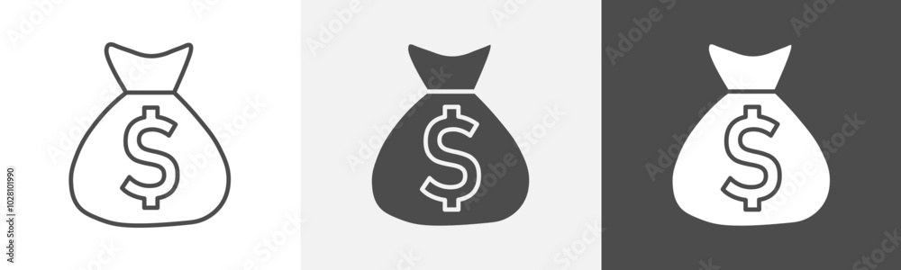 money sack icon Symbol in isolated background money sack icon Symbol in isolated background