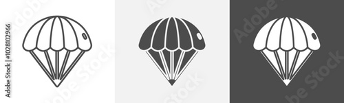 parachute icon Symbol in isolated background
