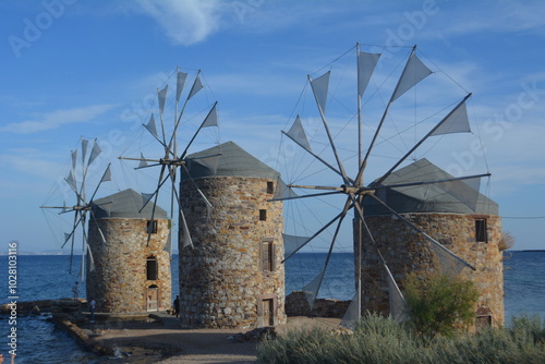 Molinos en Chios, Grecia photo