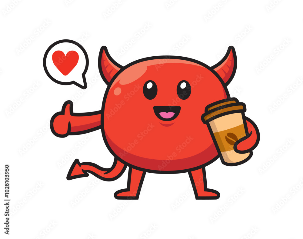 Cute devil mascot character design vector Cute devil mascot character design vector