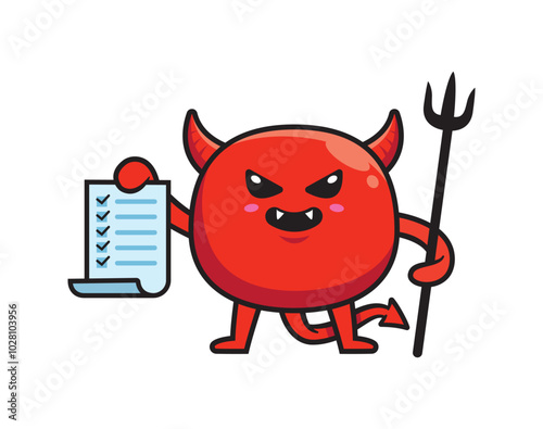 Cute devil mascot character design vector