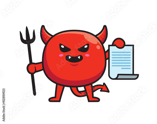 Cute devil mascot character design vector