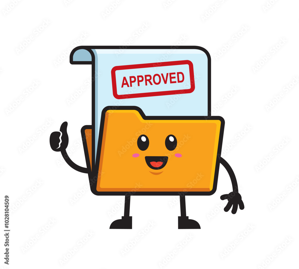 Naklejka premium File folder mascot character design vector