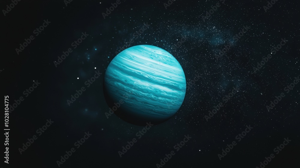 Planet Neptune surrounded by stars Planet Neptune surrounded by stars