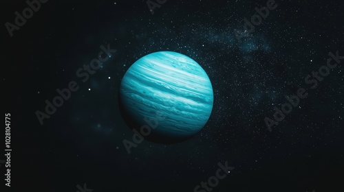 Planet Neptune surrounded by stars