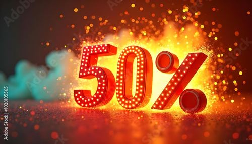 fifty percent badge shapesuper sale promotion