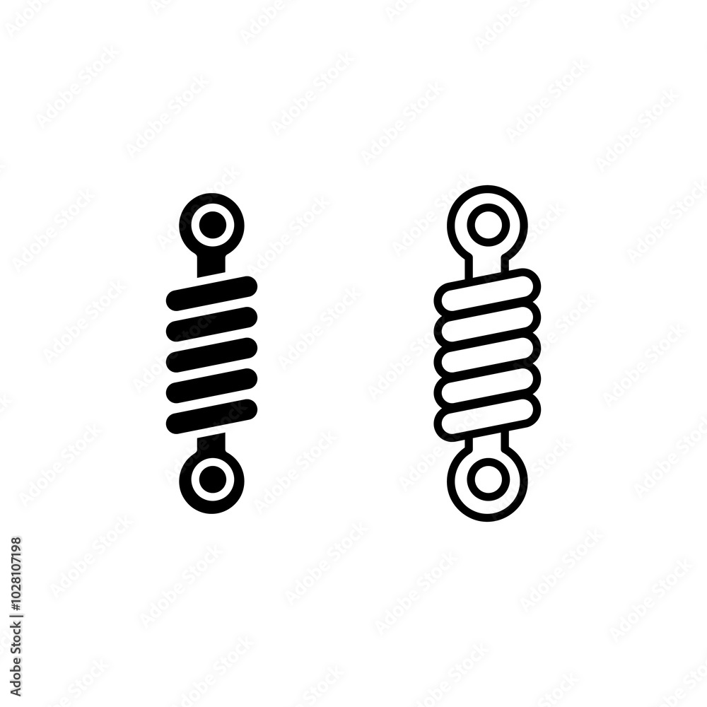 Car suspension outline icon. Shock Absorber simple line vector trendy style illustration for web and app..eps