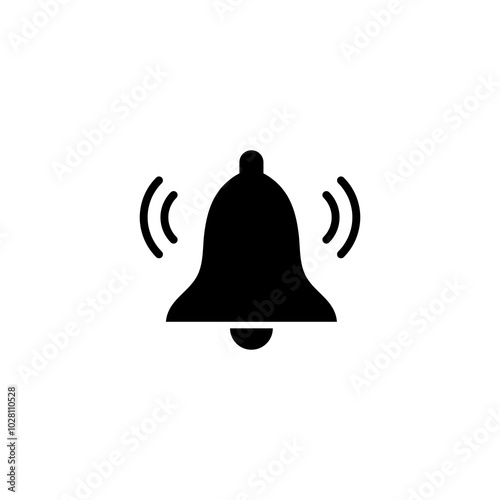 Ringing Bell vector icon, simple flat black trendy style illustration for web and app..eps