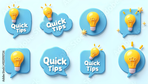 quick tips information badge shape photo