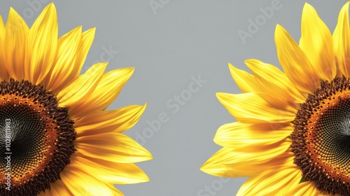 Two Bright Yellow Sunflowers