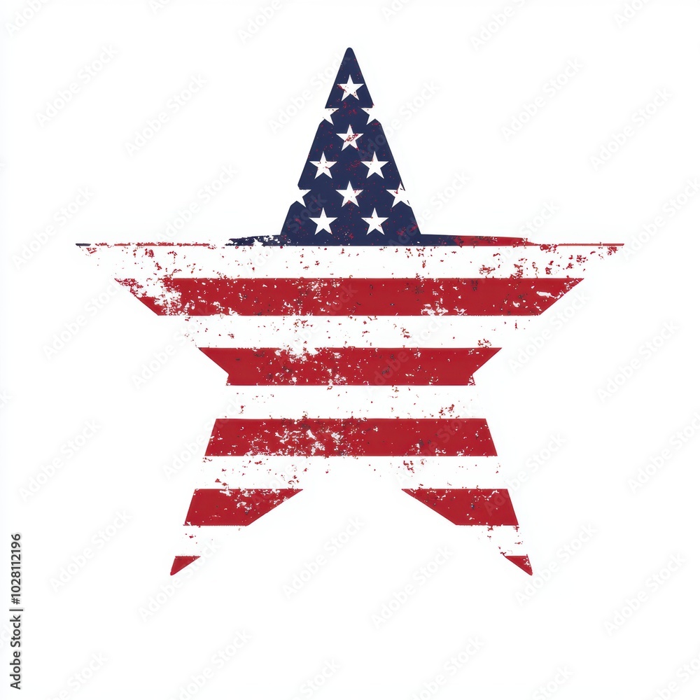 US national flag in star shape US national flag in star shape