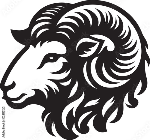 sheep head silhouette