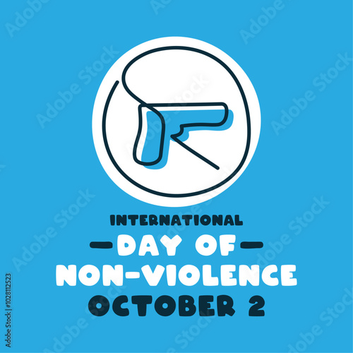 International Day of Non-Violence. October 2. Flat design vector. Poster, banner, card, background.