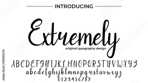 Extremely Font Stylish brush painted an uppercase vector letters, alphabet, typeface