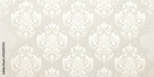 Elegant White Damask Pattern