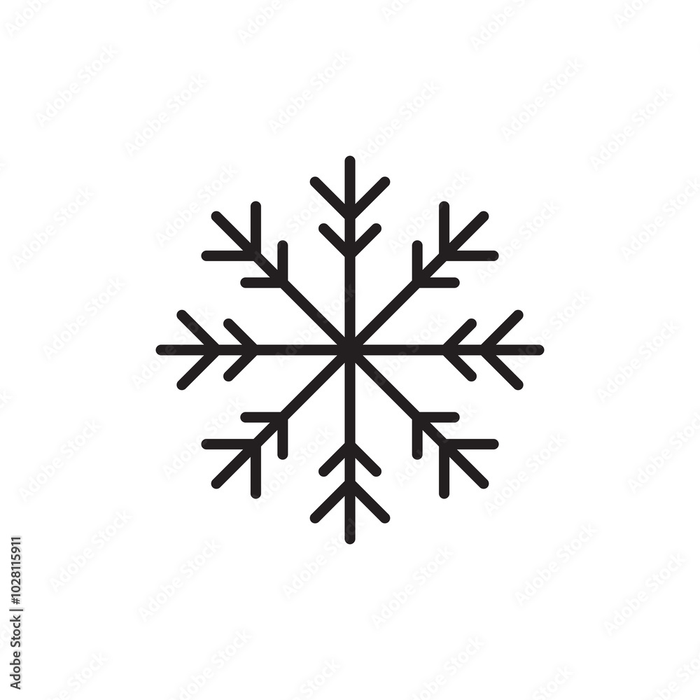 Snowflake outline icon. Snow winter holiday trendy style illustration for web and app..eps