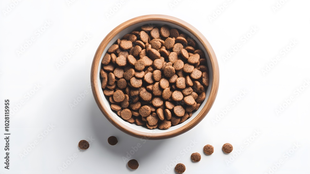 bowl full and overflowing with dry pet bowl full and overflowing with dry pet