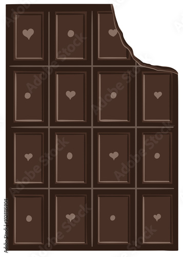chocolate bar illustration in PNG format with transparent background. high quality clip art for design with a minimalist concept. element design best as graphic recources photo