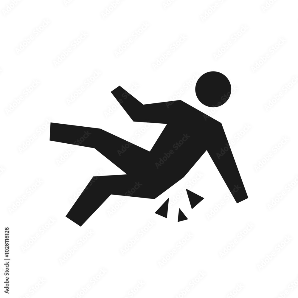 Falling icon on white background. Flat design vector. Falling icon on white background. Flat design vector.