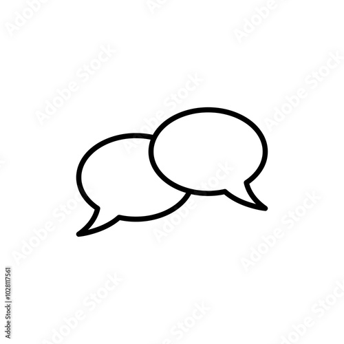Two speech bubbles vector icon. Chat Conversation sign linear illustration for web and app..eps