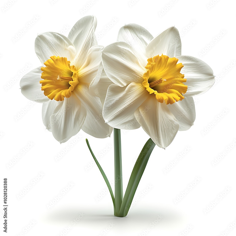 Fototapeta premium Narcissus, white Flower isolated on white background.close up.