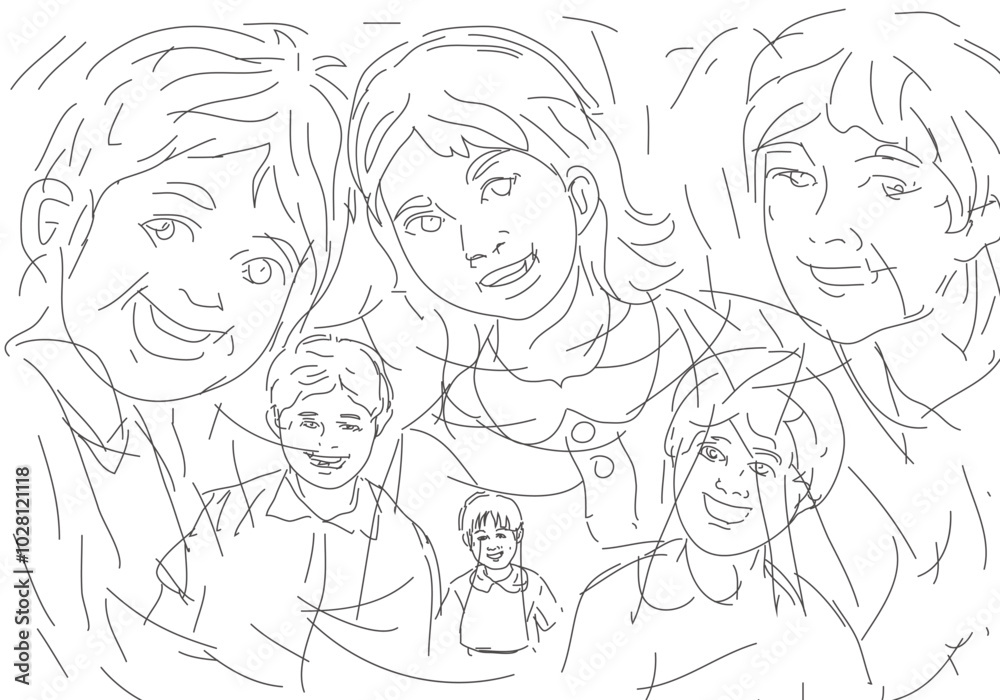 sketch face outline, art line vector illustration for design elements. sketch face outline, art line vector illustration for design elements.